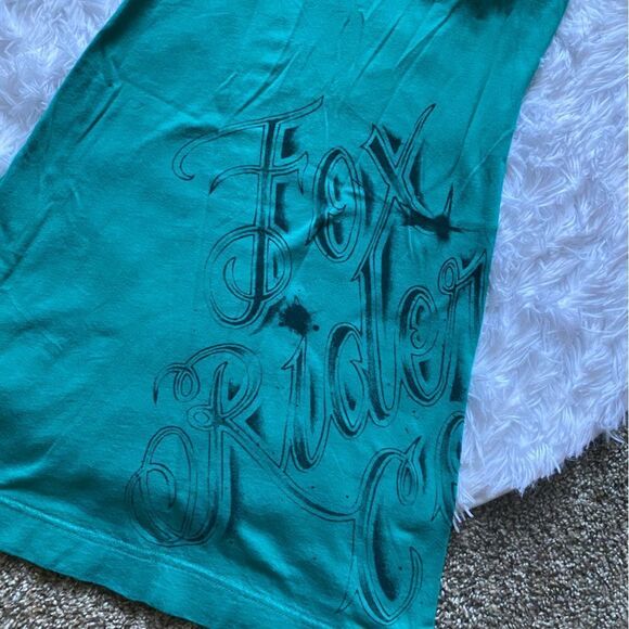 FOX Racing Dress Stretchy Elastic Back Adjustable Spaghetti Straps Teal Small - Picture 3 of 8